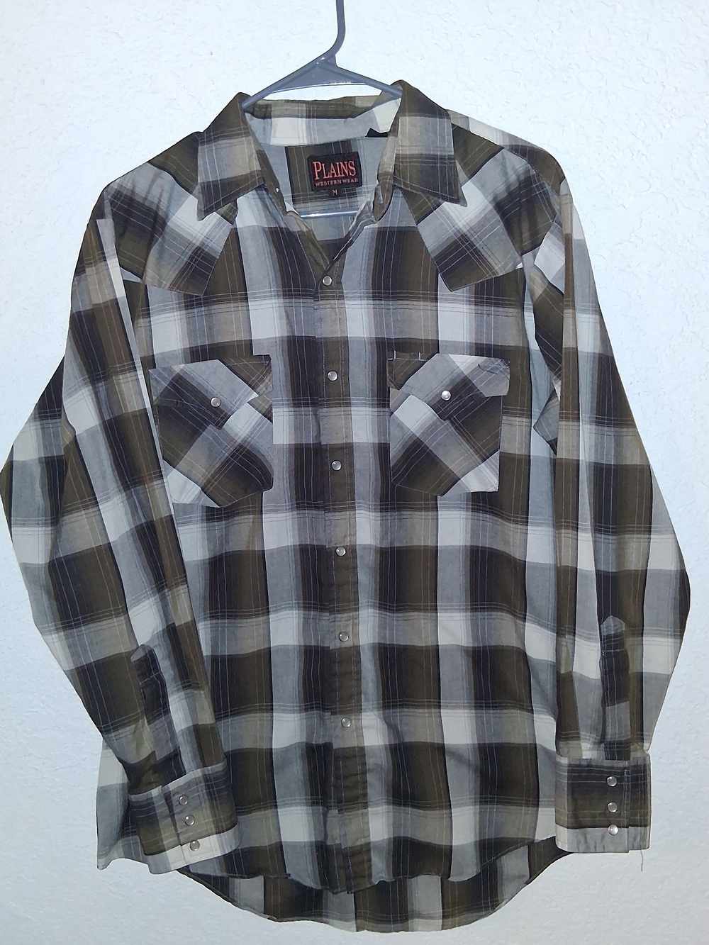 Plains Men's Brown & Cream Plaid Button-Down Shirt